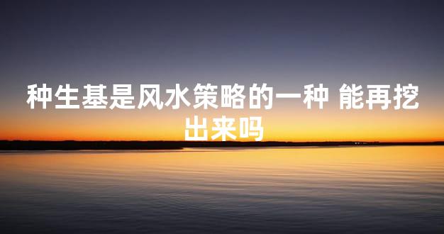种生基是风水策略的一种 能再挖出来吗